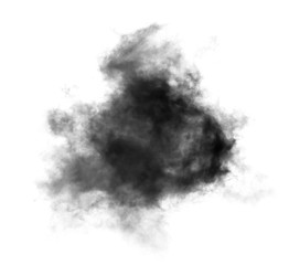 Black smoke on a white background