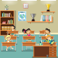 illustration of a kids in classroom