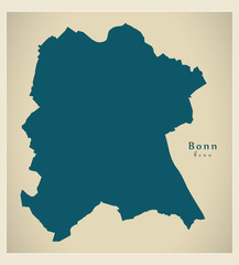 Modern Map - Bonn city of Germany DE