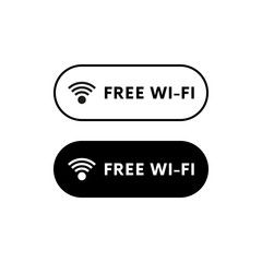 Free wi-fi set. Vector illustration.