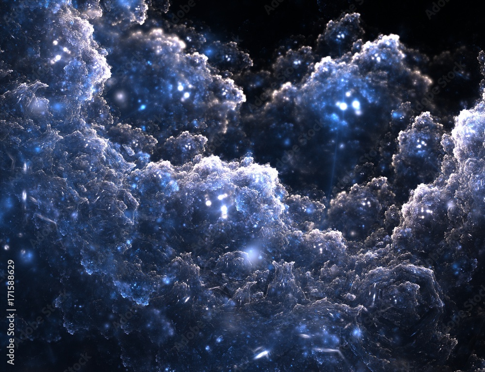 Wall mural Fractal background with frost crystal structure