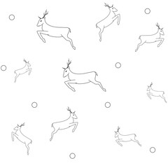 Deer and circle seamless pattern