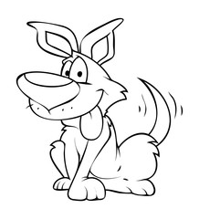 Cute Dog Vector Drawing