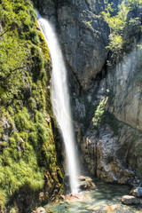 Waterfall in Theth mountains, Albania.