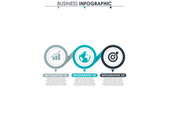 Business data, chart. Abstract elements of graph, diagram with 3 steps, strategy, options, parts or processes. Vector business template for presentation. Creative concept for infographic.