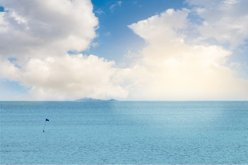 Sea landscape with sunrise and cloud