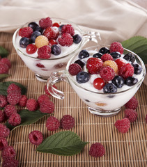 Cups Of Yogurt With Berries