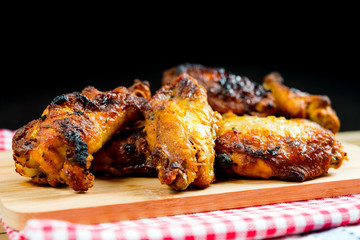 fried chicken wings on table