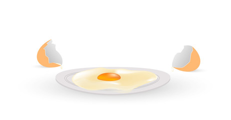Broken egg. Vector.