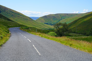 Driving on the road on the Isle of Arran, Scotland