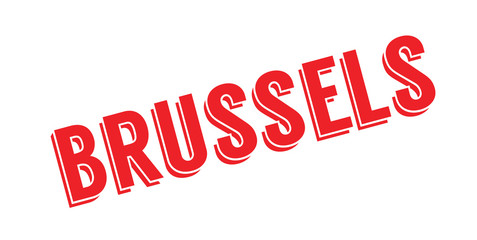 Brussels rubber stamp. Grunge design with dust scratches. Effects can be easily removed for a clean, crisp look. Color is easily changed.