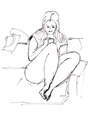 Instant sketch, young woman