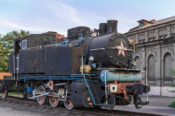 Old rusty steam locomotive