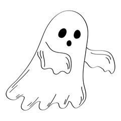 Cute cartoon sheet ghost drawing