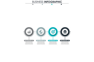 Business data, chart. Abstract elements of graph, diagram with 4 steps, strategy, options, parts or processes. Vector business template for presentation. Creative concept for infographic