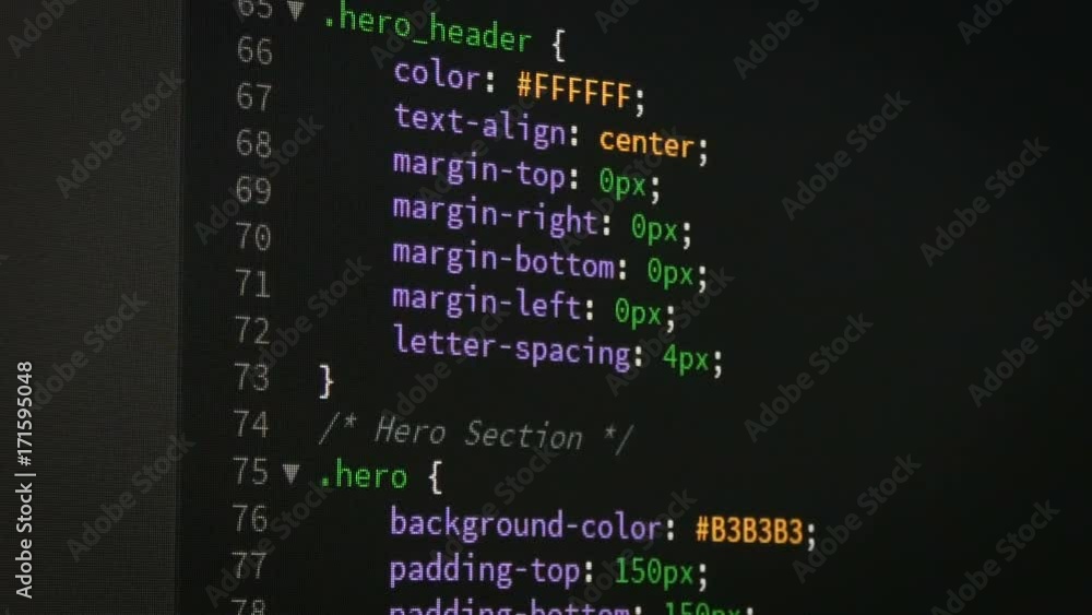 Aufkleber Programmer scrolling up and down for editing page of html css website code editor