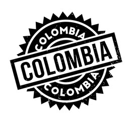 Colombia rubber stamp. Grunge design with dust scratches. Effects can be easily removed for a clean, crisp look. Color is easily changed.