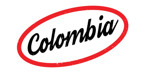 Colombia rubber stamp. Grunge design with dust scratches. Effects can be easily removed for a clean, crisp look. Color is easily changed.