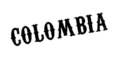 Colombia rubber stamp. Grunge design with dust scratches. Effects can be easily removed for a clean, crisp look. Color is easily changed.