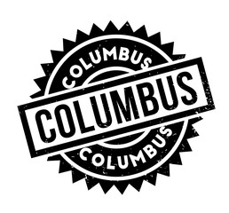 Columbus rubber stamp. Grunge design with dust scratches. Effects can be easily removed for a clean, crisp look. Color is easily changed.