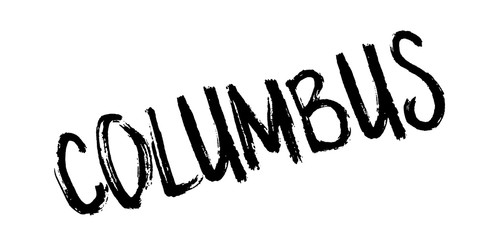 Columbus rubber stamp. Grunge design with dust scratches. Effects can be easily removed for a clean, crisp look. Color is easily changed.