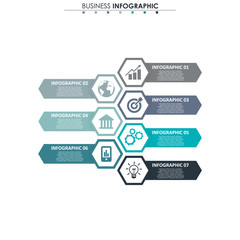 Business data, chart. Abstract elements of graph, diagram with 7 steps, strategy, options, parts or processes. Vector business template for presentation. Creative concept for infographic