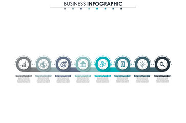 Business data, chart. Abstract elements of graph, diagram with 8 steps, strategy, options, parts or processes. Vector business template for presentation. Creative concept for infographic