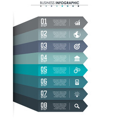 Fototapeta premium Business data, chart. Abstract elements of graph, diagram with 8 steps, strategy, options, parts or processes. Vector business template for presentation. Creative concept for infographic