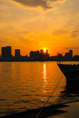 Sunset of Tokyo bayside