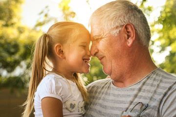 Love you so much my grandpa. Multi generation family enjoying in the park.