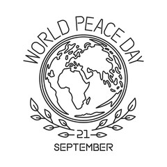 World Peace Day line logo design. International Day of Peace. September 21. Vector illustration