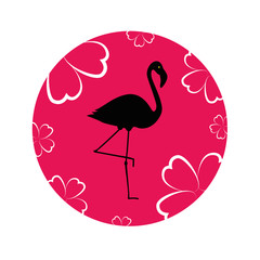 flamingo pinker kreis mit blüten