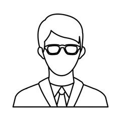 Businessman avatar cartoon icon vector illustration graphic design