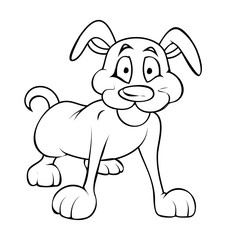 Cartoon Dog Vector Drawing