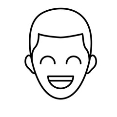 Man smiling cartoon icon vector illustration graphic design