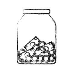 Glass bottle with savings icon vector illustration graphic design