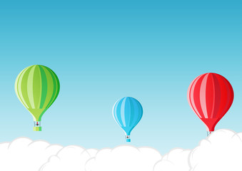 Obraz premium hot air balloon in the sky. vector illustration