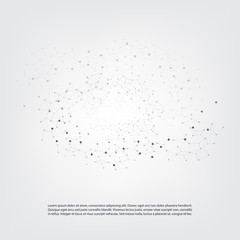 Transparent Geometric Mesh - Vector Illustration of Modern Style Cloud Computing and Telecommunications Concept with Network Connections Design