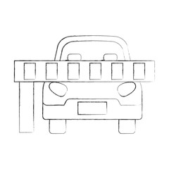 car parked in front of the barrier vector illustration
