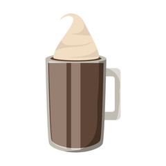 coffee drink icon over white background colorful design vector illustration