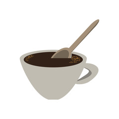 coffee mug and spoon icon over white background colorful design vector illustration