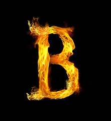 Letter B on Fire
