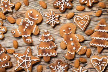 christmas cookies on  wooden.