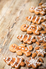 Obraz na płótnie Canvas christmas cookies on wooden.