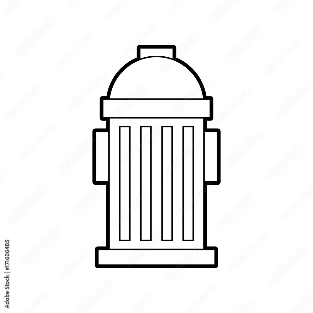 Sticker fire hydrant on the street emergency equipment vector illustration