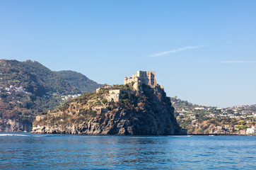 Fototapeta na wymiar Château Aragonais d'Ischia, golfe de Naples, région de Campanie,Italie
