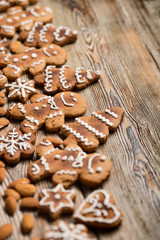 christmas cookies on  wooden.