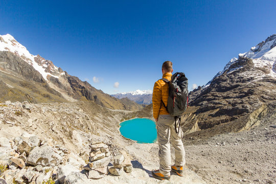 Peru, Cuzco, Cusco, Salkantay Trek 5d, Salkantay Pass Lagune (4600m)