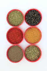 A group of spices is isolated