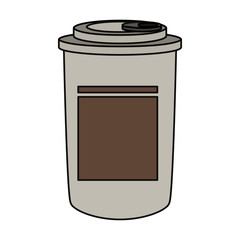 Disposable coffee cup icon over white background vector illustration